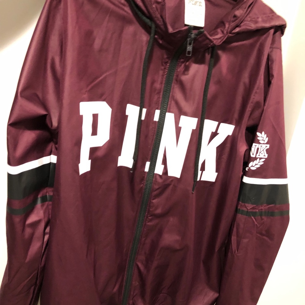 Maroon PINK windbreaker